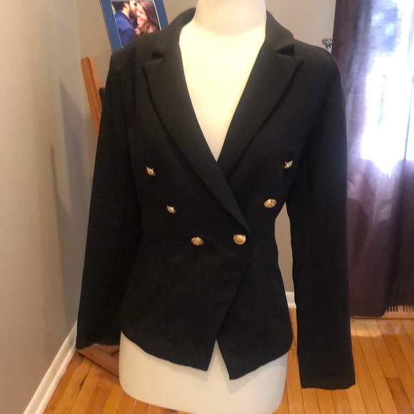 NWOT DO+BE BLACK DOUBLE BREASTED JACKET - Picture 3 of 8